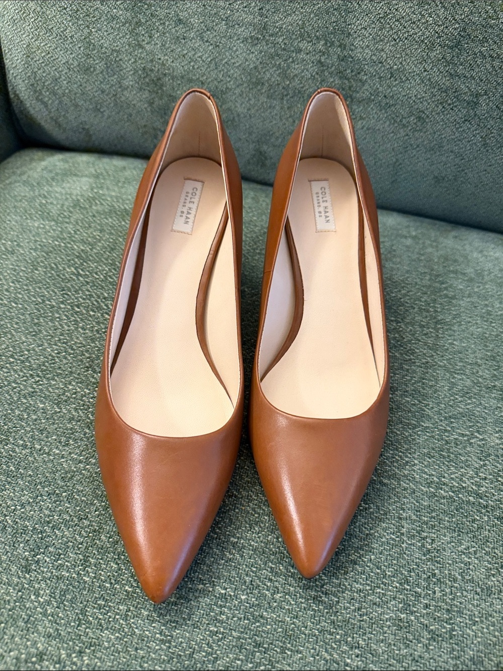 Cole Haan Tan Pointed Toe Leather Heels
